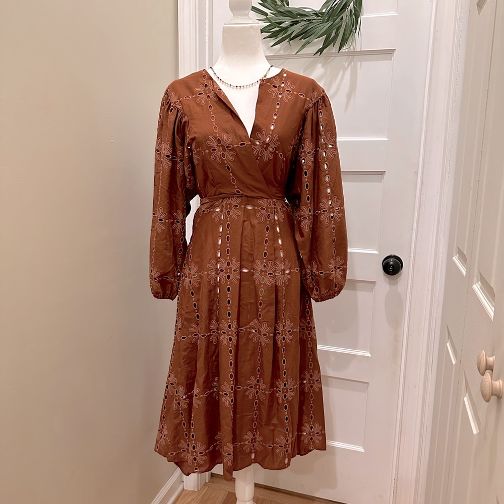 Eva Franco Louisa Blouse Midi Dress in Sedena New with Tags